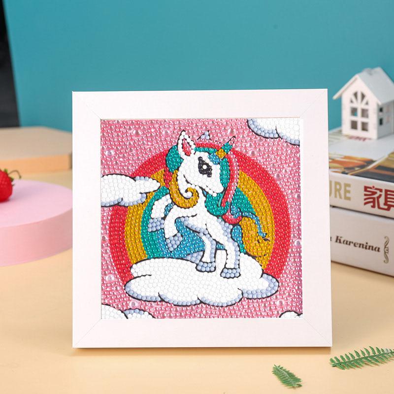 New Diy Diamond Painting Solid Wood Photo Frame Boxed Diamond Sticker Owl Cartoon Hand-Pasted Diamond Painting