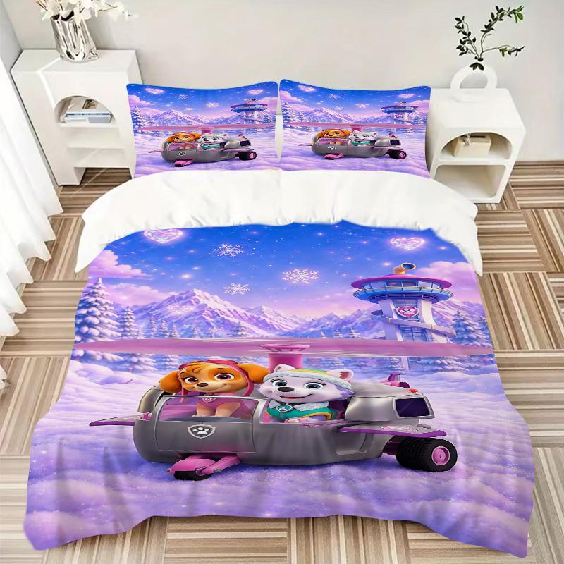 3Pcs Winter Rescue Adventure Bedding Set Quilt Cover Pillowcase Home Christmas Halloween Gift 1 Duvet Cover 2 Pillowcase S1431