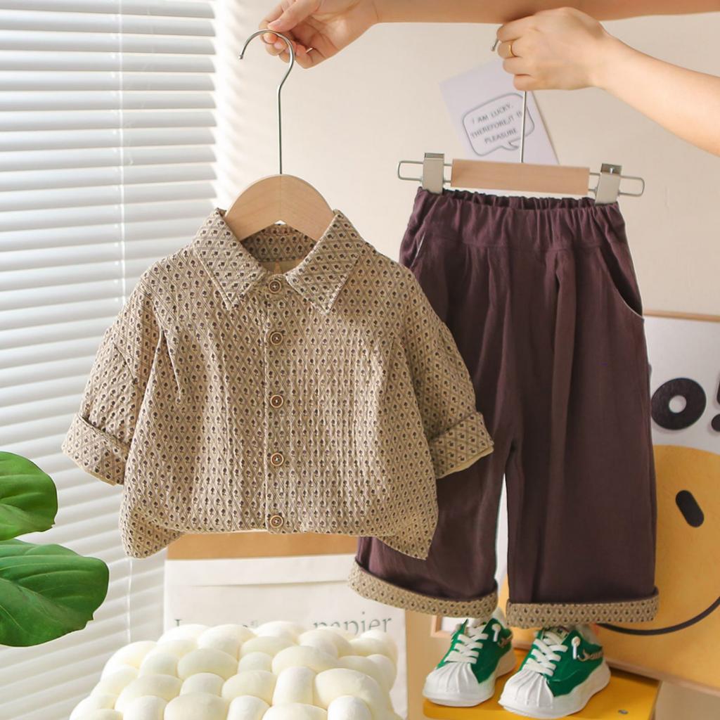 Kids Casual Long-Sleeve Set, Comfortable Daily Wear Outfits