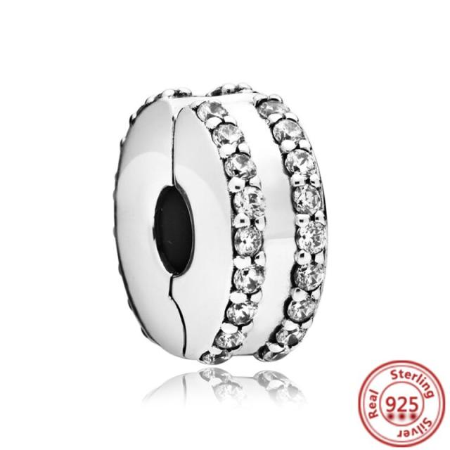 925 Sterling Silver Heart Circular Animal Beads Original  Charm Bracelet For Women DIY Fashion Silver 925 Jewelry Making