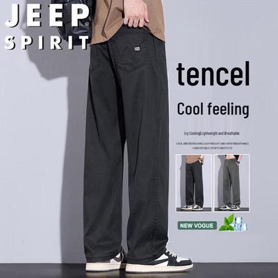 JEEP SPIRIT Herren Freizeithose mit geradem Schnitt aus Tencel-Mischgewebe