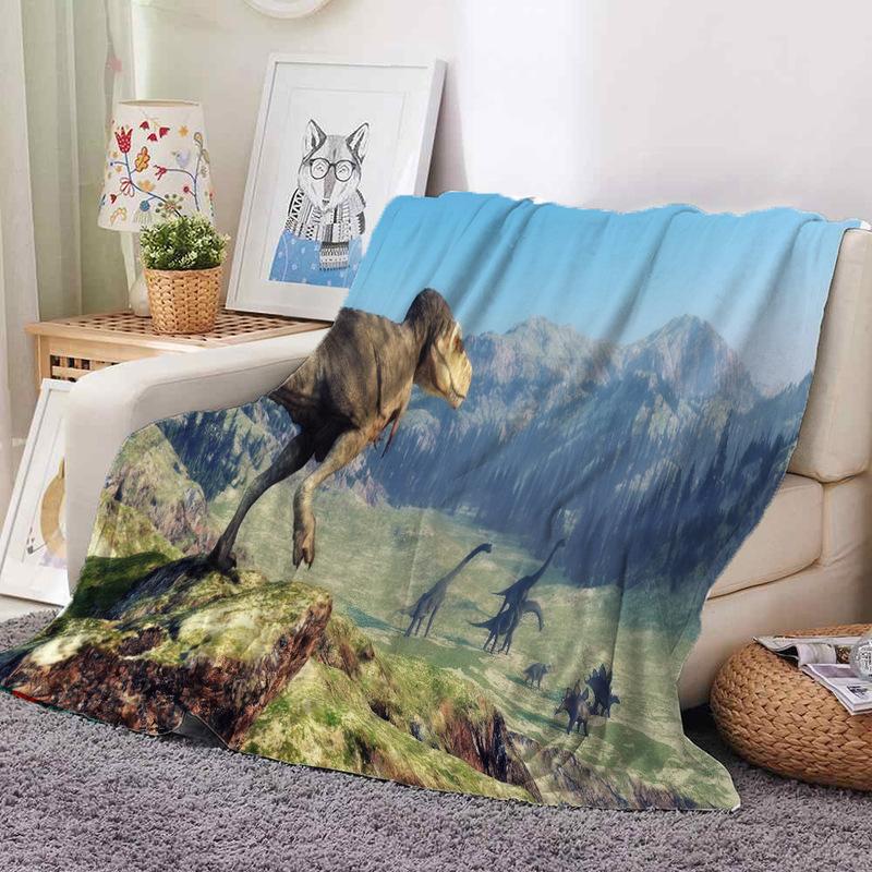 Park Dinosaur Jurassic Blanket Flannel Winter Bed Sofa Blanket Room Decoration