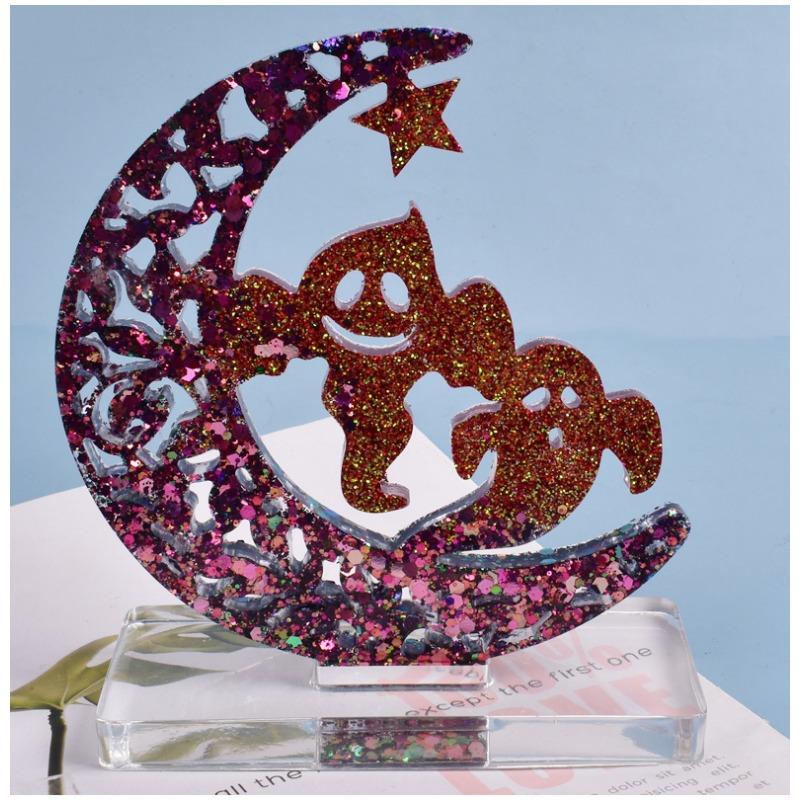 1PC Crystal Epoxy Mold Castle, Ghost Display Board Table Decoration Handmade Silicone Mold