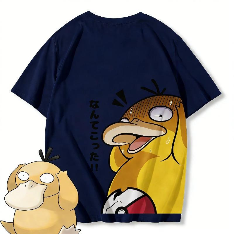 Anime Pokemon Psyduck Printed T-shirt Men's and Women's T-shirt Men's Tops Harajuku Y2K T-shirt 2026 Summer New Tee Streetwear