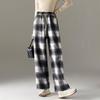 Demana Women's Fleece-Lined Plaid Wide-Leg Pants