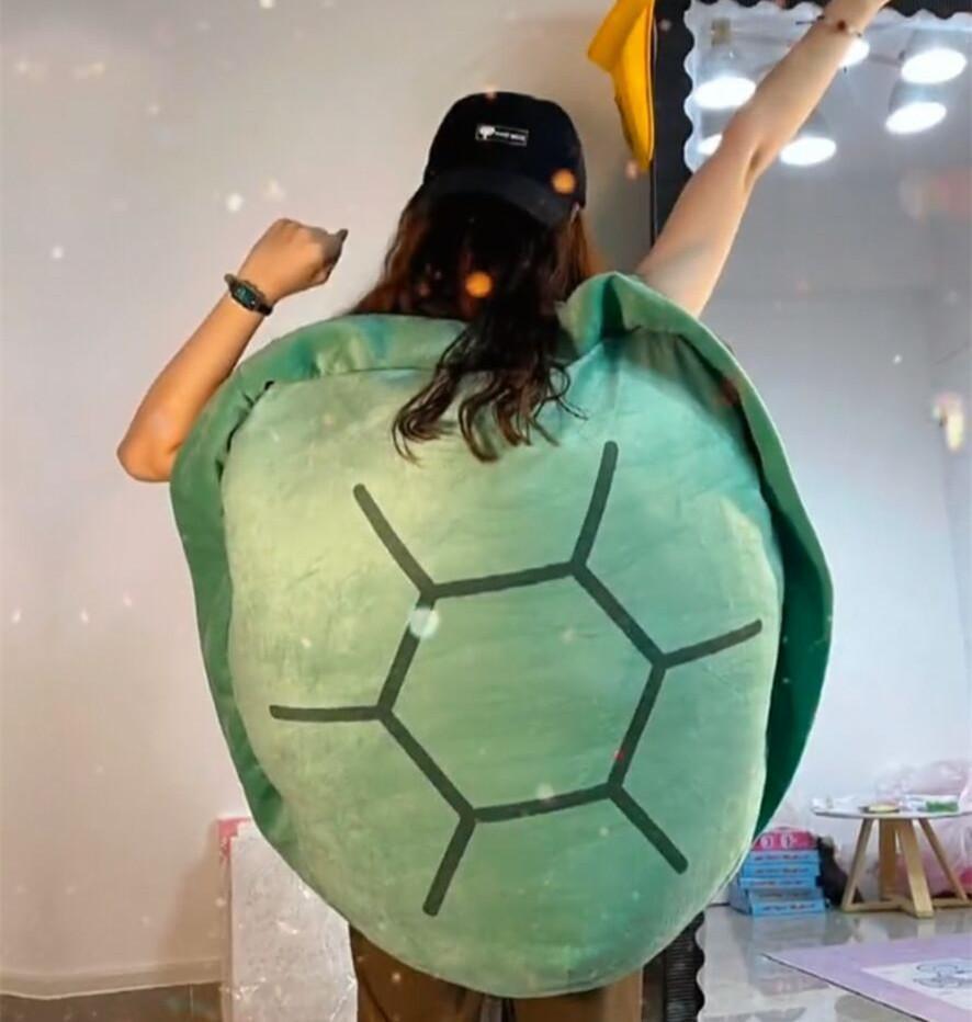 80/100CM Lustiges großes Schildkrötenpanzer-Stofftier für Erwachsene zum Tragen, Schlafsack, gefülltes weiches Kissen, kreative Geschenke für Freunde