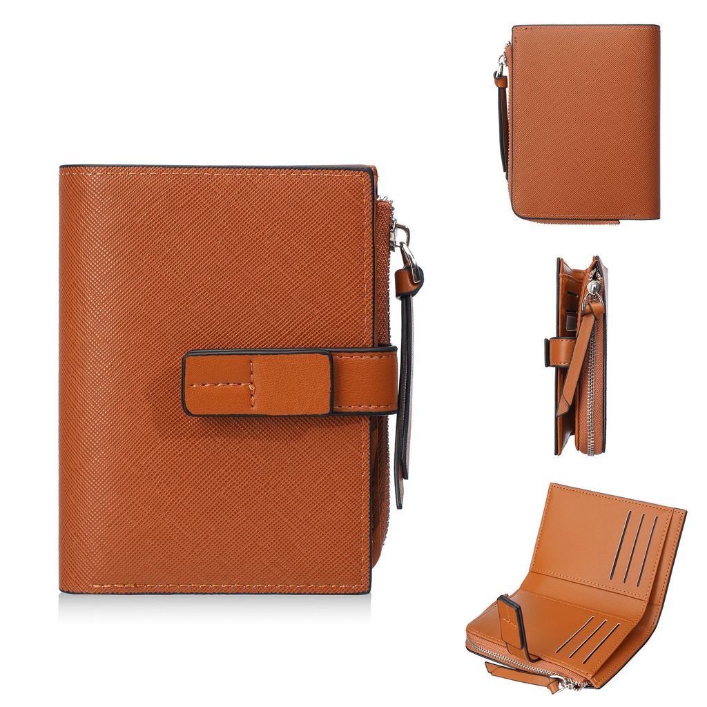 Womens Pu Leather Wallet Card Holder With Zipper And Capacity For Daily Use