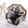1 Stück Kätzchen Schnee Öffnen/Schließen Faltbarer Regenschirm, Alle Tragbare Regenschirme für & Männer, Stilvolles Accessoire (Weihnachtsgeschenk) 8-Rippen yy251213105