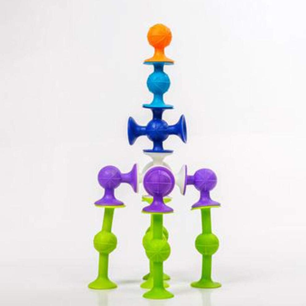 Montessori Bath Construction Set, Puzzle Toy With 48 Pieces Of Soft Silicone Suction Cups For Building, Sensory Exploration And Creative Learning,