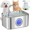3.2L Cat Water Fountain for Drinking, Cat Fountain Stainless Steel with Visible Water-Level Window, Ultra-Silent Pump