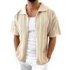 Summer Lightweight Knit Shirt for Men with Collar and Short Sleeves