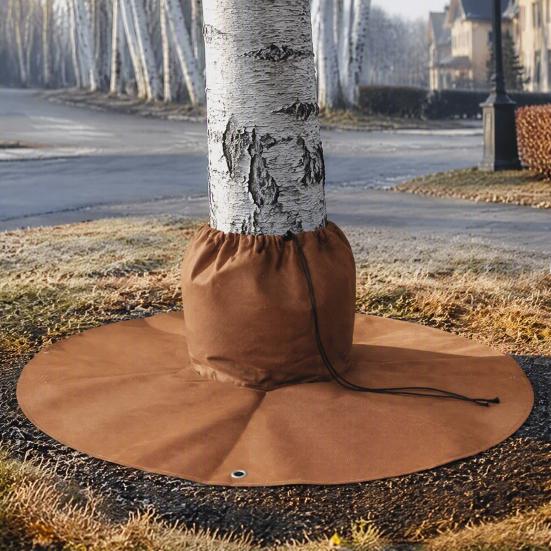 Thermal Insulation for Park Trees Palm Tree Protector, Winter Frost Cover with Drawstring And Ground Stakes, Freeze Protection Wrap