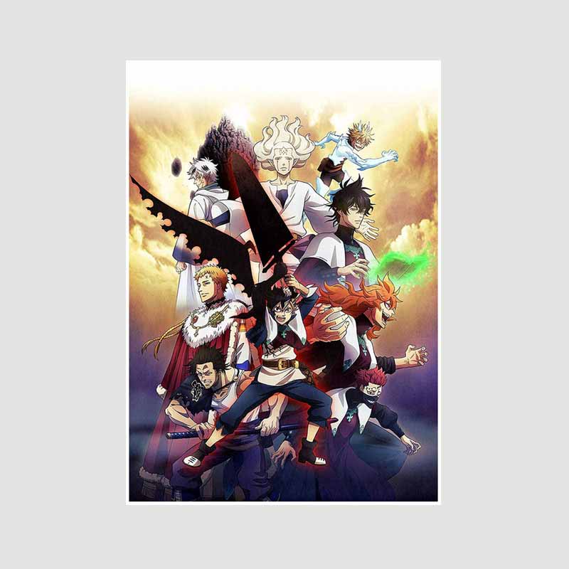 DIY Bar Home Decor Mural White Paper Classic Anime Black Clover Yami Posters HD Prints Living Room Decoration Painting Pictures Gifts
