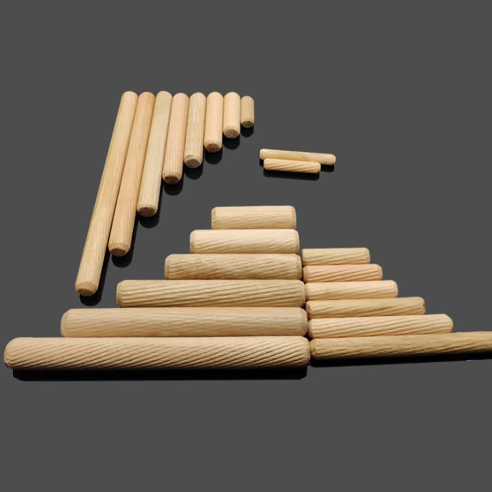 Dia 12mm Solid Wood Diagonal Round Wooden Rod Plug DIY Material Length 30/40/50/60/80/100/120mm Wardrobe Connector Wooden Nail