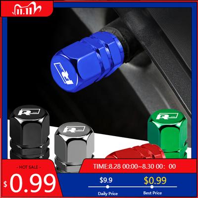 VW GTI GOLF 2026 Hot For VW VOLKSWAGEN 4Pcs 3D Metal Car Tire Valve Caps Wheel Dust Cover For R-Line Volkswagen R GTI Polo T5 Je
