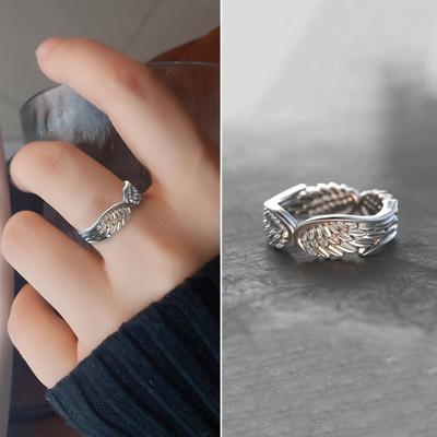Fingerring, poliert, Geschenk, Legierung, flügelförmig, für Erwachsene, Ring, Schmuck, Zubehör