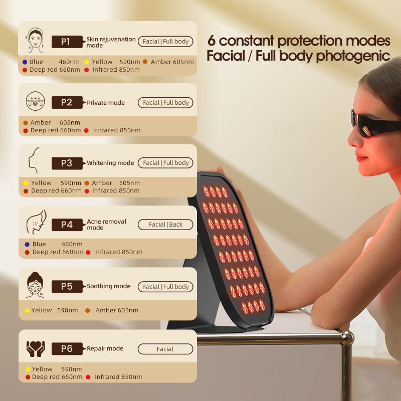 Portable Large Row of Lights Beauty Instrument Photo Skin Optical Spectrometer Facial Mask Equipment Skin Soothe Whitening Acne