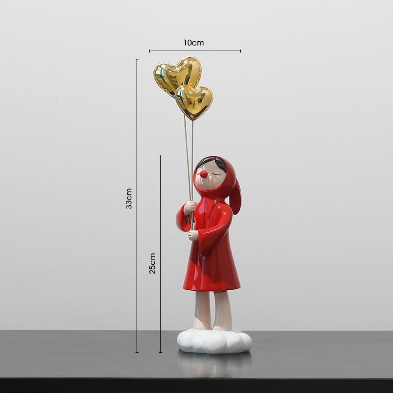 Modern Balloon Girls Resin Ornaments, Home