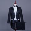 Men's Black and White Rhinestone Tailcoat for Magician, Singer, or Conductor - Formal Performance Wear