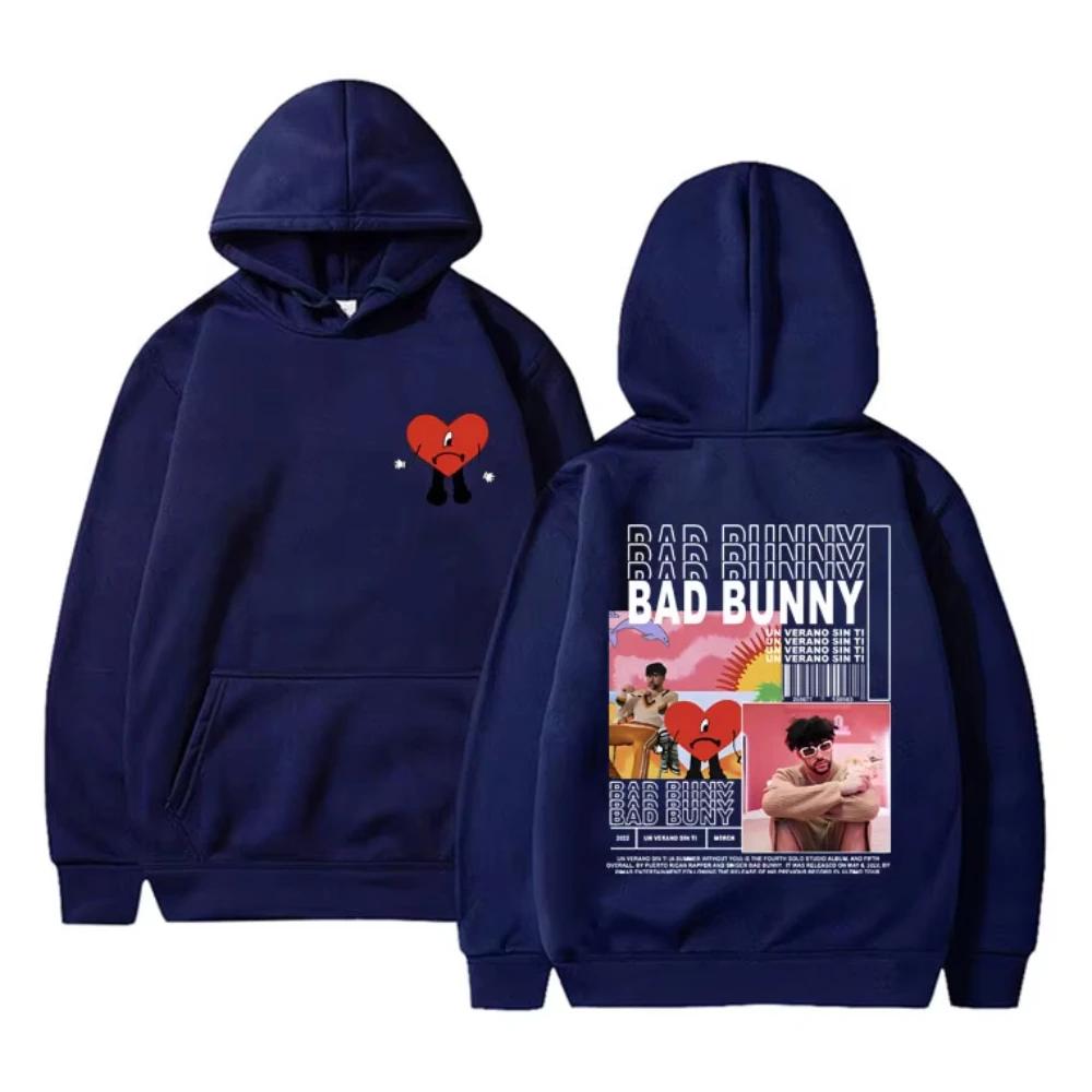 Rapper Bad Bunny Un Verano Sin Ti Music Album Hoodies Men Woman Vintage Hoodie Hooded Sweatshirt Hip Hop Rap Male Streetwear Y2k