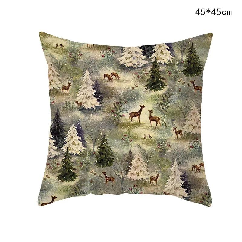 Christmas Themed Pillowcases Car Accessories Office Santa Claus Living Room Sofa Home Pillowcases