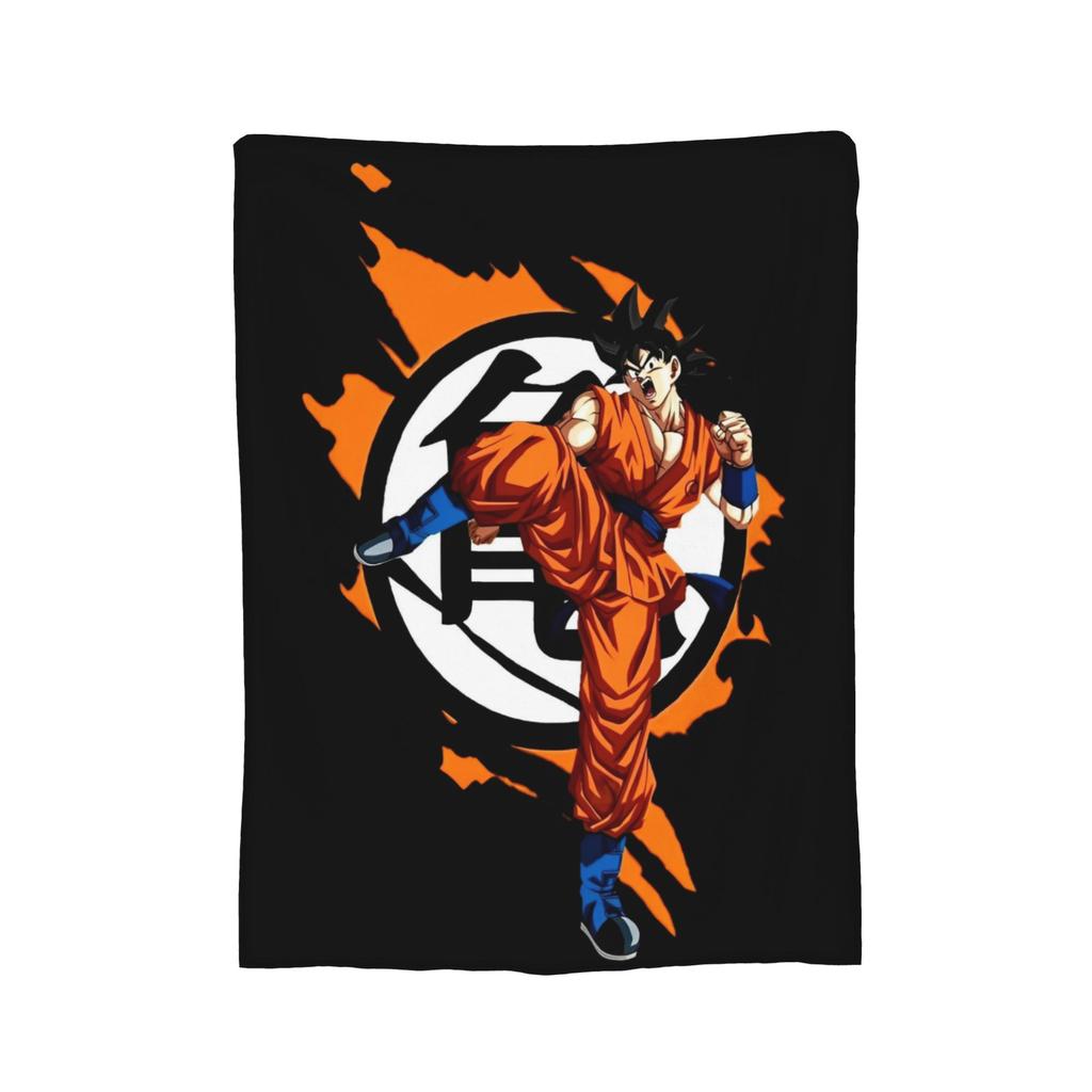 DBZ Knitted Blanket Flannel Super Saiyan Super Warm Throw Blanket for Car Sofa Couch Bedroom Quilt