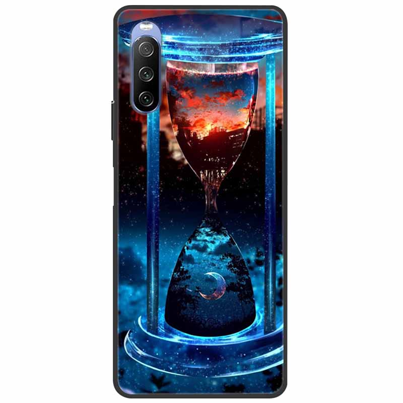 Soft Cover For Sony Xperia 10 III /5 III /1III Case Silicone Painted Marble Cat Funda Cover for Sony Xperia 1 II /10 II /5 Coque