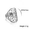 Flower of Life Ring Vintage Adjustable Stainless Steel Sacred Geometry Rings for Women Amulet Jewelry Gift