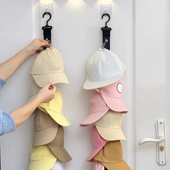 Cap Holder for Cupboard Baseball Cap Hanger with 8 Clips