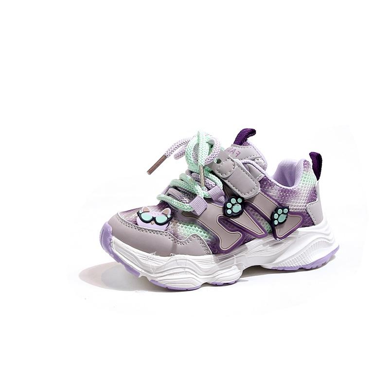 

girls boots Spring Children s Shoes, Sports Shoes, Soft soled Girls Casual Shoes, Breathable Mesh Shoes kids shoes 36 фіолетовий