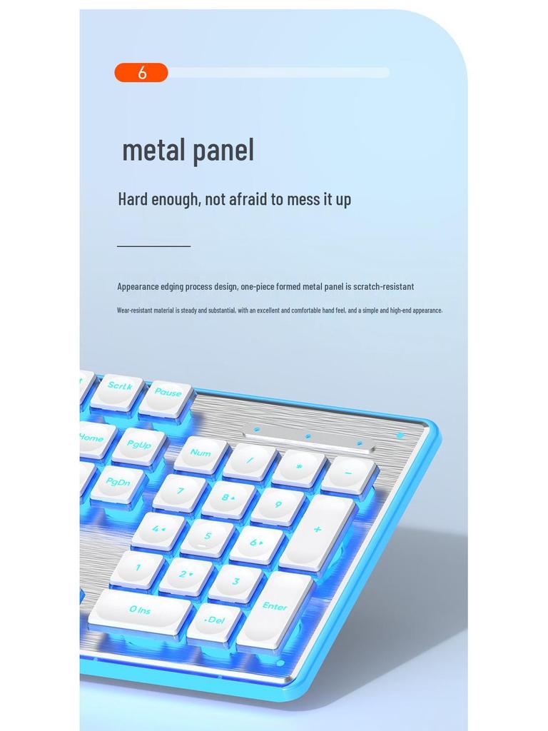 Silver Toughness L1 Wired Silent Keyboard & Waterproof Office Mouse Set
