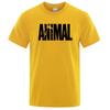 Moda ANIMAL Nadruk Literowy Męskie T-Shirty Uliczne Zabawne Krótkie Rękawy Luźny Oversizowy T-Shirt O-Neck Oddychająca Bawełniana Odzież
