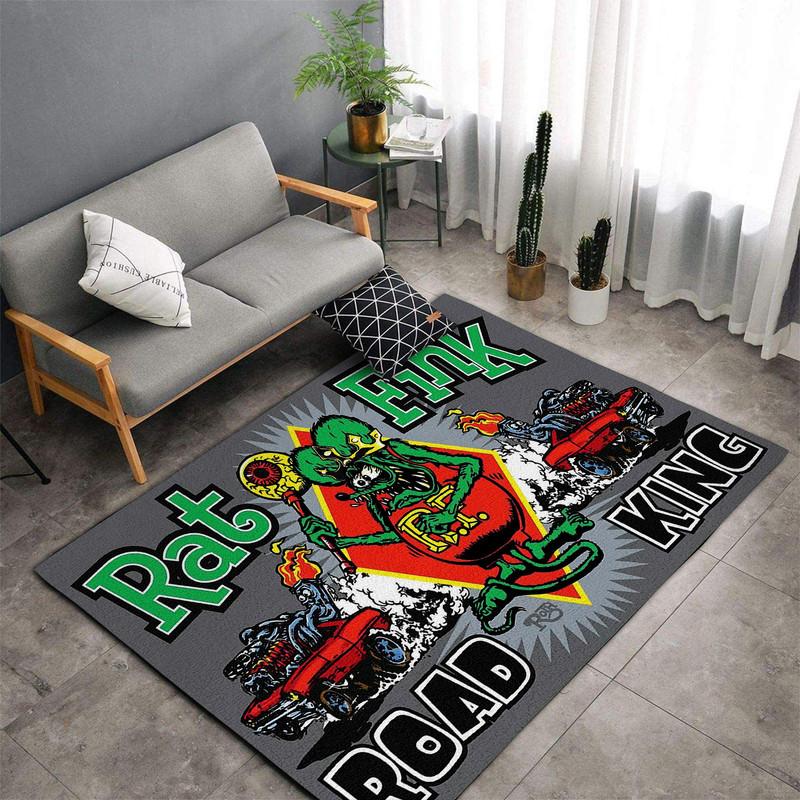 Personalizovaný koberec Rat Fink do obývačky Spálňa Rat's Hole Old School Culture Mat Darčeky pre otca Vlastný koberec Fink na motocykel