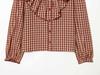 Women's Fashion Versatile Small Plaid Layered Shirt Top