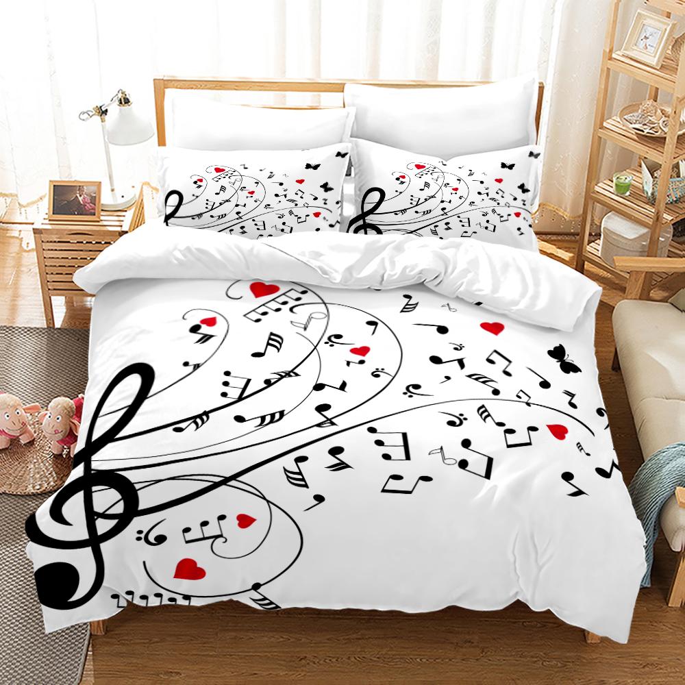 Music Notes Bedding 3Piece Set  Queen Sizes Comfortable  EcoFriendly For Kids Teens Girls Of All Music Fan Lover Sleep In Melody