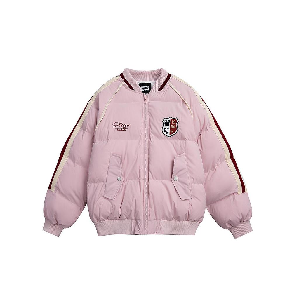 QIYOU 2025 Winter Trendy Embroidered Baseball Collar Cotton Jacket for Men & Couples.