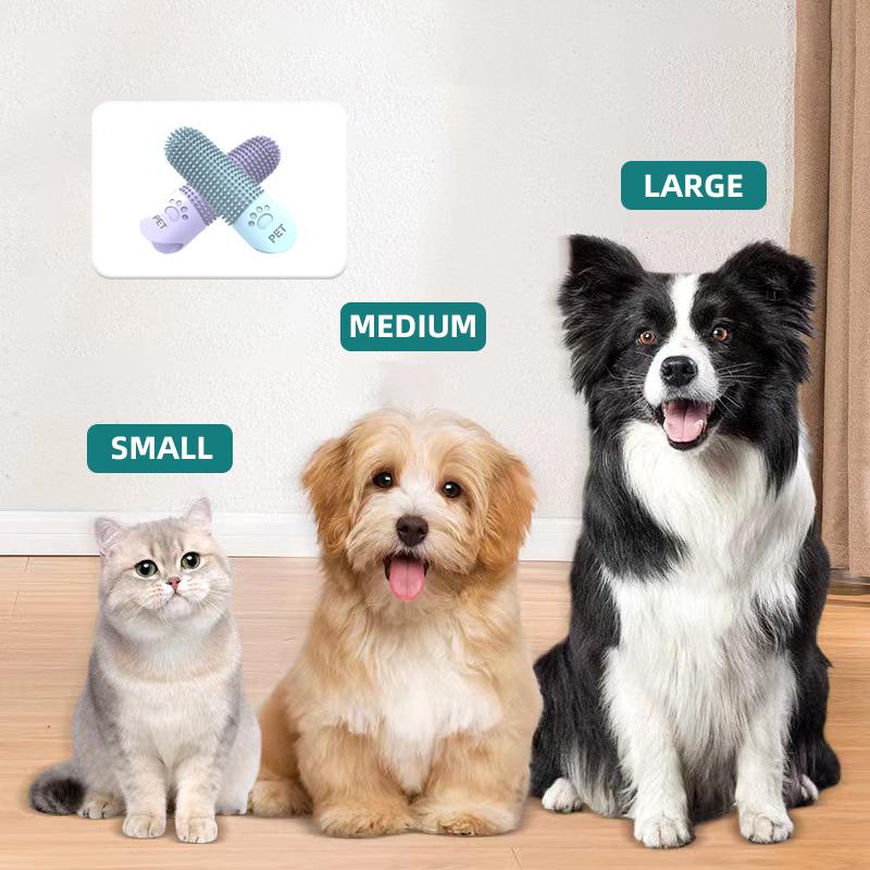 Soft Dog Toothbrush 360° Cleaning Teeth Dental Plaque Care Tools Food Grade Silicone Pet Finger Toothbrush Dog Accessories
