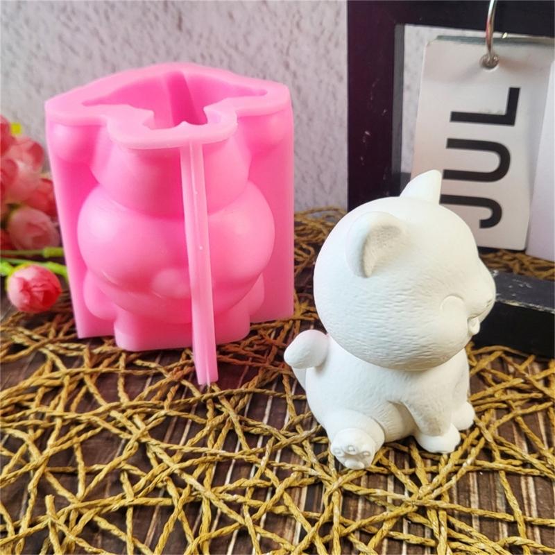 3D Cats Candle Mould Handmade Silicone Molds Soap Molds Ornament Molds Castings Molds Animal Molds Craft Supplies