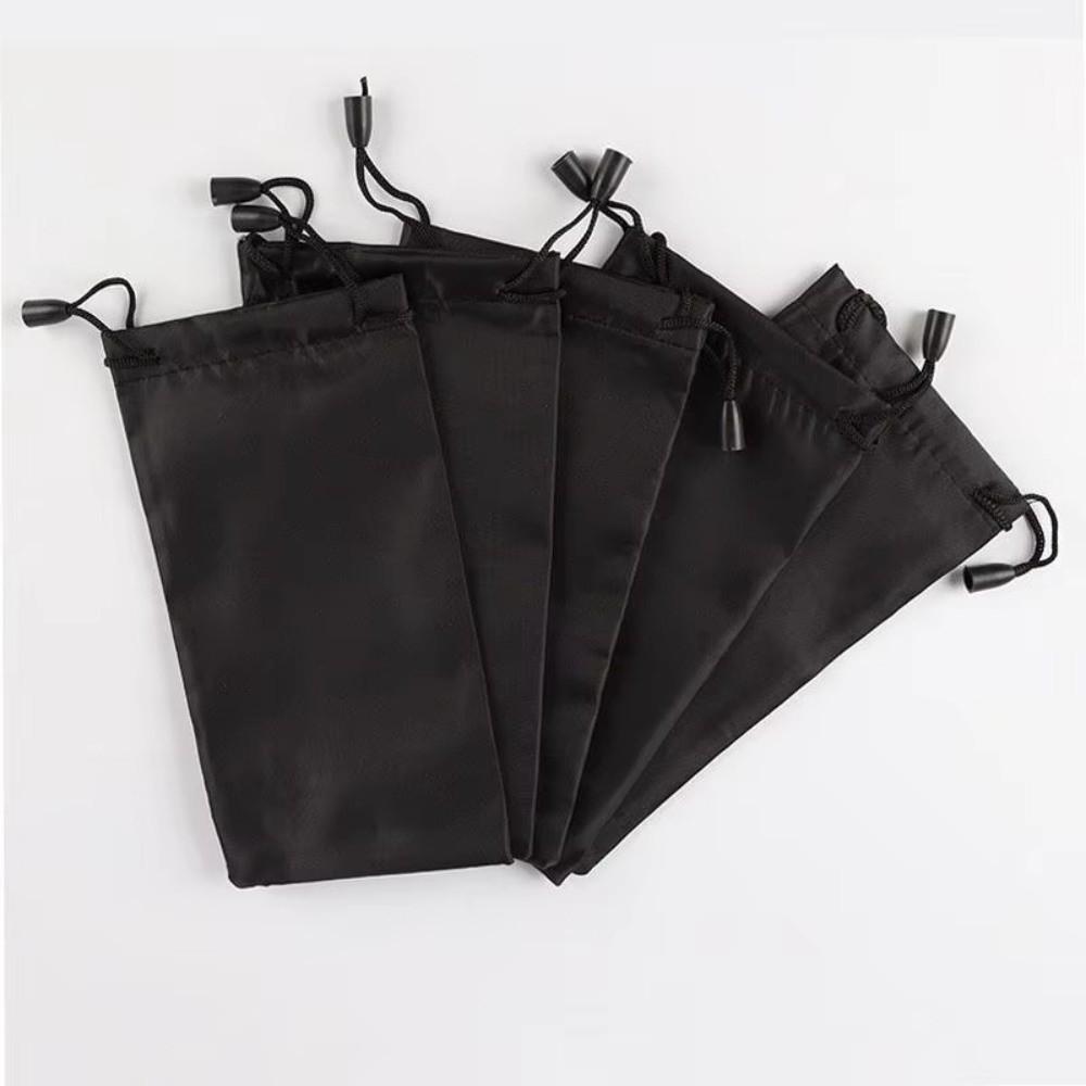 Drawst Closure Drawstring Storage Pouch Portable Lightweight Durable Soft Cloth Dust Pouch Dustproof Black