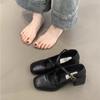 Retro buty Mary Jane wczesną jesienią 2025 nowe francuskie temperament eleganckie kwadratowa główka lekkie wycięcie gruby obcas wysoki obcas małe skórzane buty