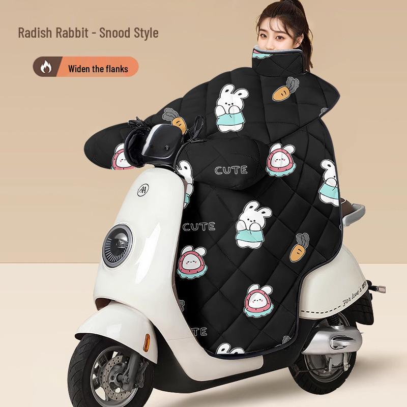 Univerzální celoroční protiprůvanová přikrývka na čelní sklo pro elektromobily a motocykly - Zesílená, Vodotěsná, Bavlněná výplň pro zimní ochranu