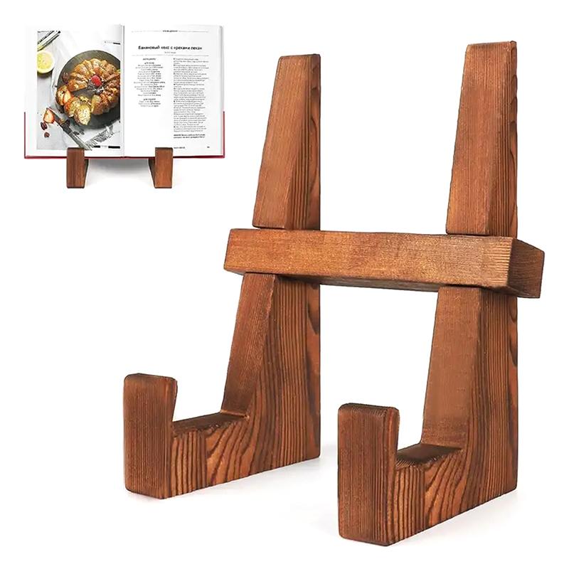 Wooden Recipe Book Stand Cd Record Plate Display Shelf Tabletop Photo Frame Ipad Rack Table Easel Cookbook Holder For Kitchen