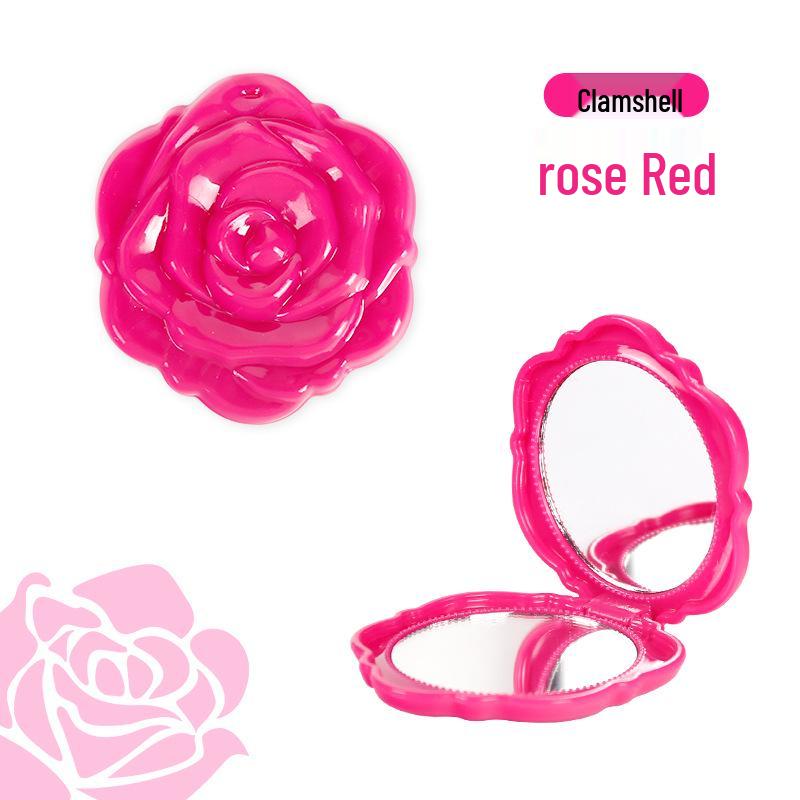 Hot Selling Rose Folding High-Definition Makeup Vanity Mirror, Portable Double-Sided Design.