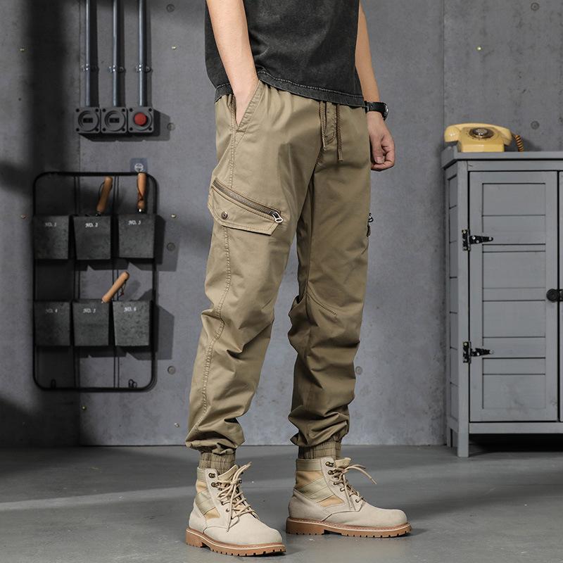 Men's Overalls Casual Pants Long Pants Green Versatile High Arcade Leggings Trendy Brand