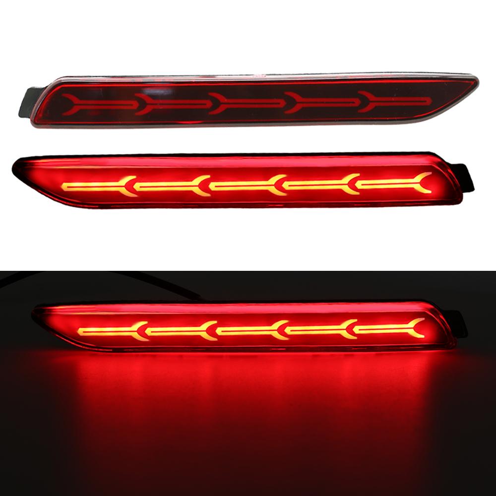 3 Functions DC12V 2PCS LED DRL Rear Bumper Brake Light for Toyota Camry 2007-2013 RAV4 2020 Lexus NX 2015-2018 RC 2015-2018