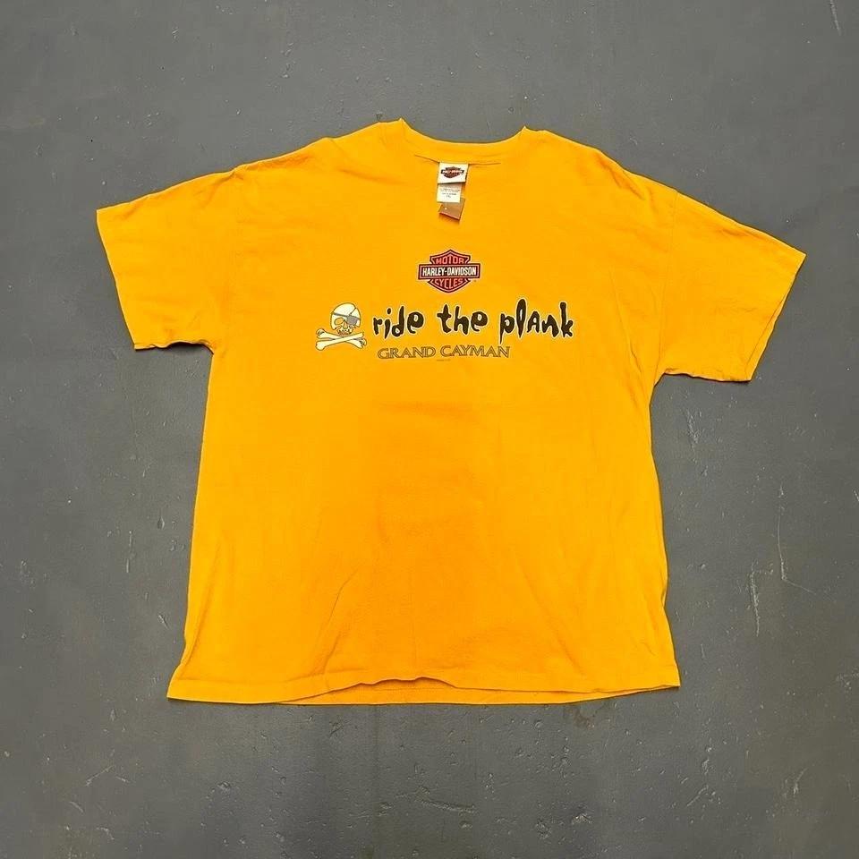 

Vintage 2003 Harley Davidson grand cayman Pirate biker tshirt L
