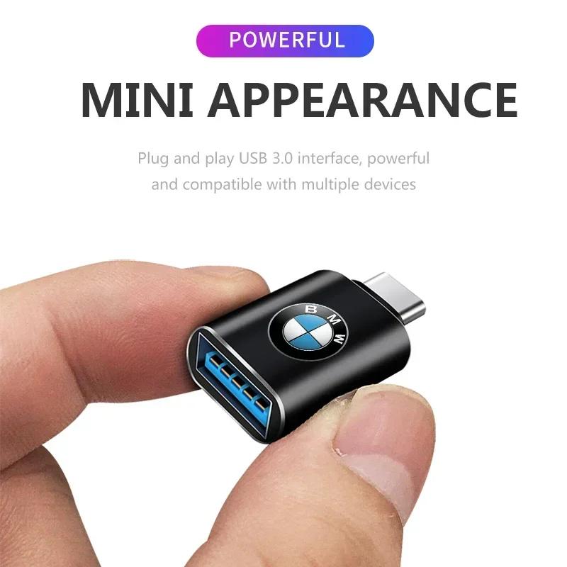 Car Type-C To USB 3.0 Interface Mini Converter Charging Adapter For BMW E46 E90 E60 F30 F10 E39 E36 F20 G30 G20 E87 E92 E91