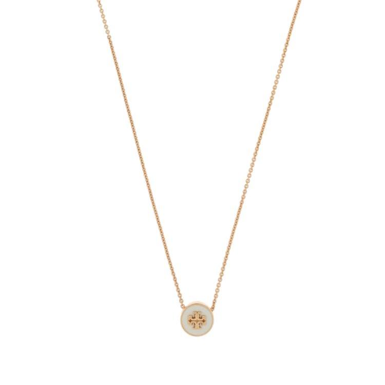Tory Burch Original Design Brass Enamel Necklace Unisex necklace Gold 905490700 F,Gold