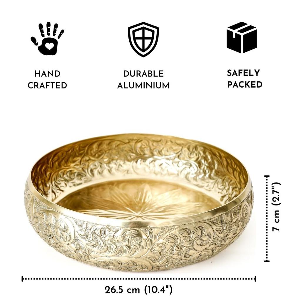 Urli Bowl Candlestick (1000 Ml), Chitai Design Urli Flower Decorative Bowl 10 Inches, Behoma