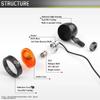 Xiaomi 2pcs Motorcycle Turn Indicator Daytime Mini Motorcycle Running Lights for Rear and Head Turn Round Running Lights for Motorcycle